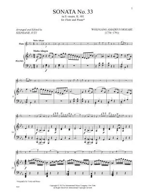 Sonata No. 33 in E Flat Major, K. 481 - Mozart - Flute/Piano - Book