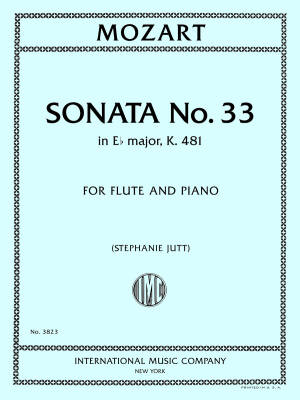 International Music Company - Sonata No. 33 in E Flat Major, K. 481 - Mozart - Flute/Piano - Book