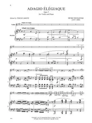 Adagio Elegiaque, Op. 5 - Wieniawski - Violin/Piano - Sheet