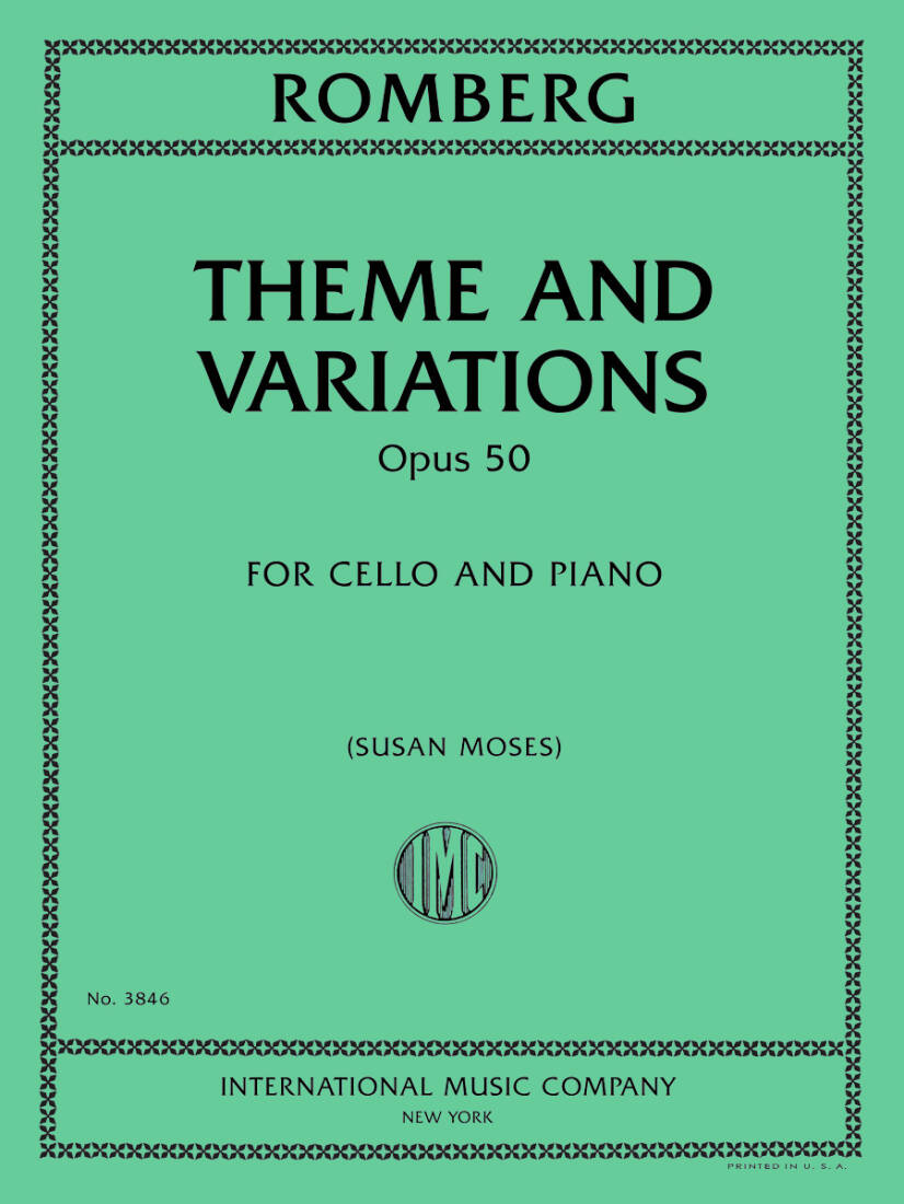 Theme and Variations, Op. 50 - Romberg - Cello/Piano - Book