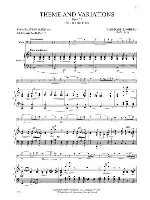Theme and Variations, Op. 50 - Romberg - Cello/Piano - Book