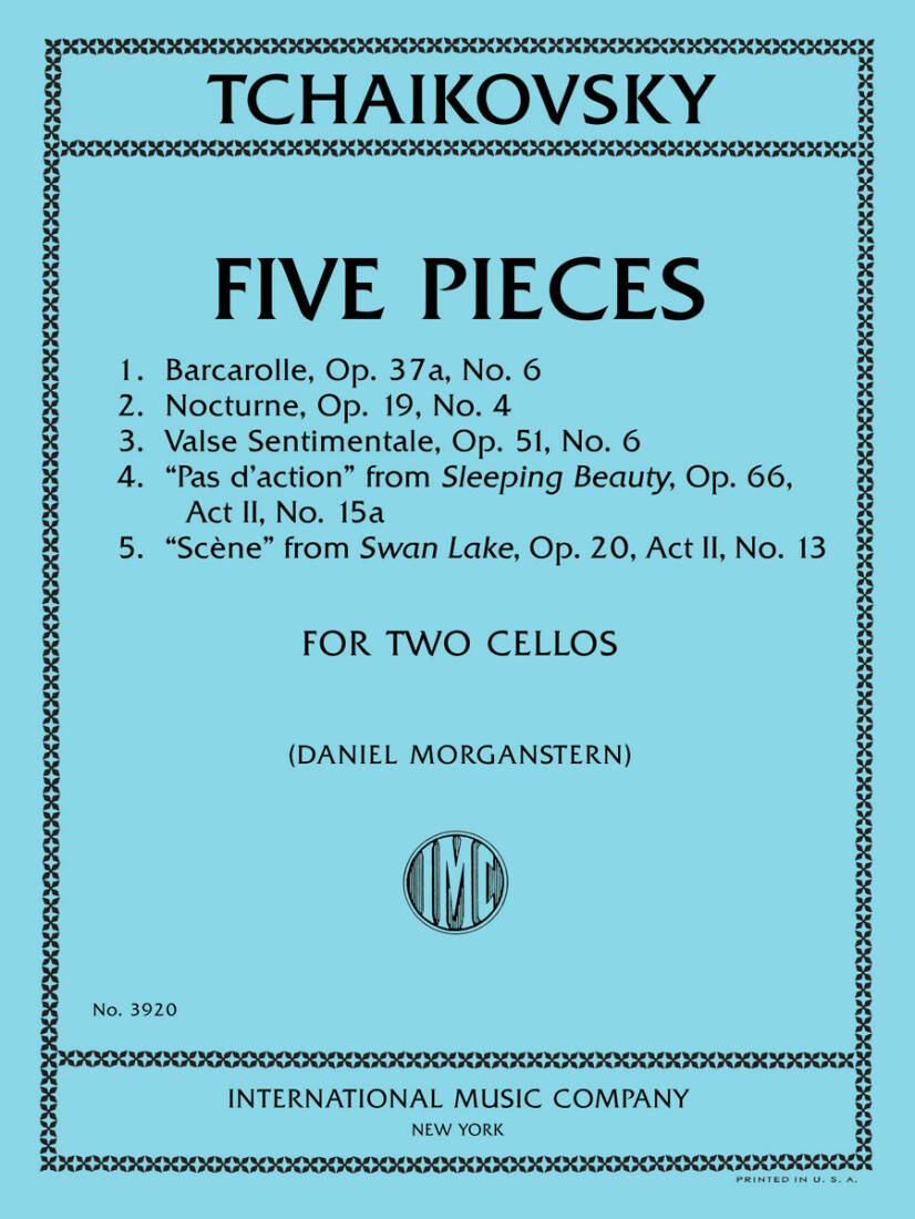 Five Pieces - Tchaikovsky - Cello Duet - Book
