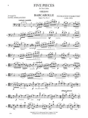 Five Pieces - Tchaikovsky - Cello Duet - Book