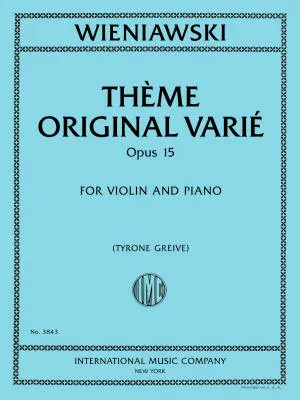 International Music Company - Theme Original Varie, Op. 15 - Wieniawski - Violin/Piano - Sheet