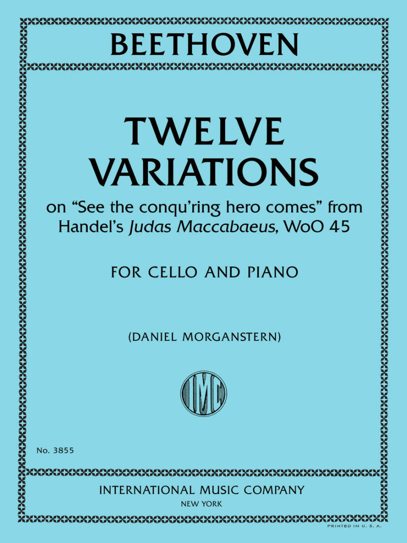 Twelve Variations on \'\'See the conqu\'ring hero comes\'\' - Beethoven - Cello/Piano - Book