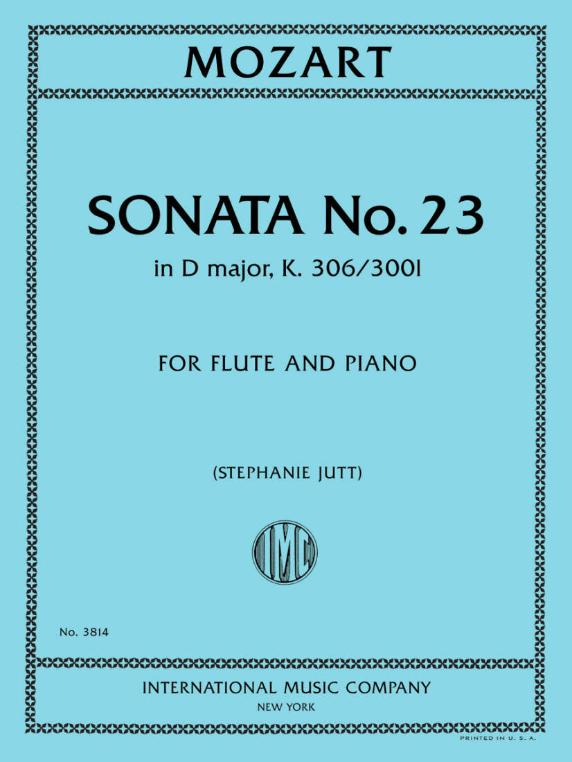 Sonata No. 23 in D Major, K. 306/300l - Mozart - Flute/Piano - Book