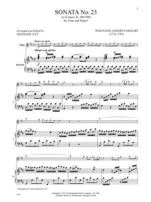 Sonata No. 23 in D Major, K. 306/300l - Mozart - Flute/Piano - Book