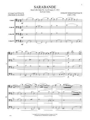 Sarabande from Cello Suite No. 6 in D Major, S. 1012 - Bach - Cello Quartet