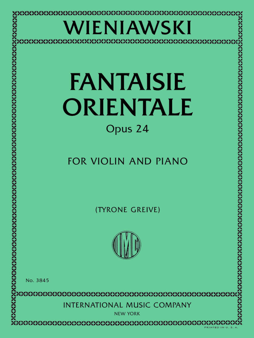 Fantaisie Orientale, Op. 24 - Wieniawski - Violin/Piano - Sheet
