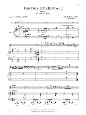 Fantaisie Orientale, Op. 24 - Wieniawski - Violin/Piano - Sheet