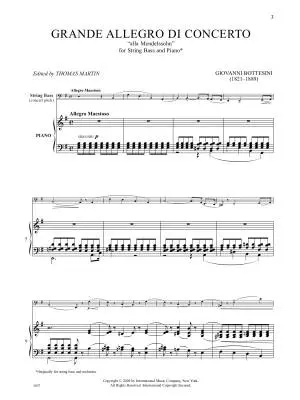 Grande Allegro di Concerto \'\'alla Mendelssohn\'\' - Bottesini - String Bass/Piano - Book