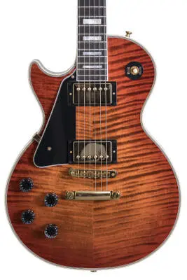 Les Paul Custom Figured Electric Guitar with Hardshell Case - Orange Twilight Fade (Left Handed)