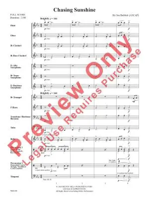 Chasing Sunshine - Bubbett - Concert Band - Gr. 1.5