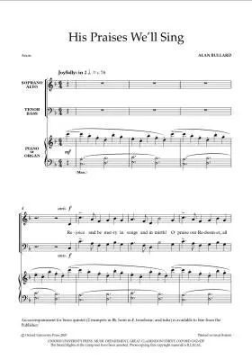 His Praises We\'ll Sing - Bullard - Choral Octavo - SATB Accompanied