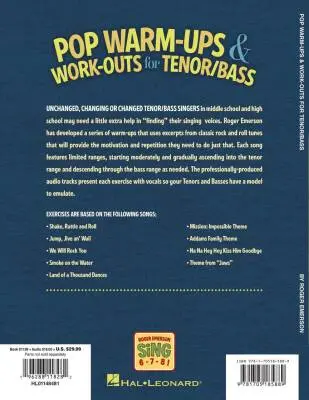Pop Warm-ups and Work-outs for Tenor/Bass - Emerson - Book/Audio Online