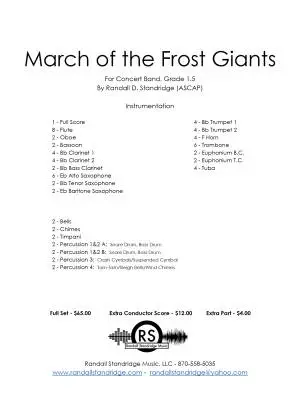 March of the Frost Giants - Standridge - Concert Band - Gr. 1.5