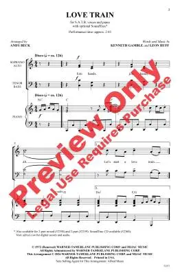 Love Train - Gamble/Huff/Beck - Choral Octavo - SATB Accompanied