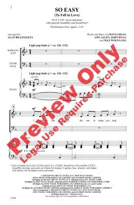 So Easy (to Fall in Love) - Billingsley - Choral Octavo - SATB Accompanied