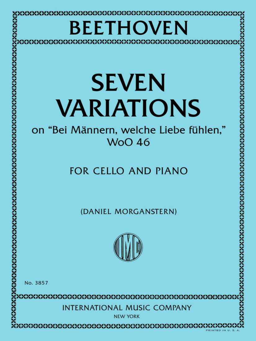 7 Variations on \'Bei Mannern, welche Liebe fuhlen\', WoO 46 - Beethoven - Cello/Piano - Book