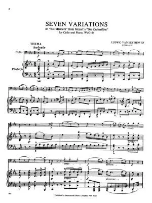 Seven Variations on Bei Mannern, WoO 46 - Beethoven - Cello/Piano - Book