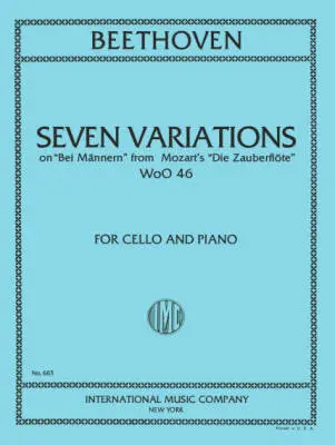 International Music Company - Seven Variations on Bei Mannern, WoO 46 - Beethoven - Cello/Piano - Book