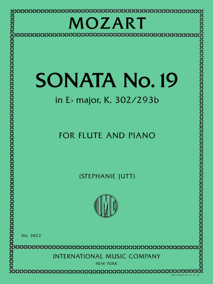 Sonata No. 19 in E Flat Major, K. 302/293b - Mozart - Flute/Piano - Book