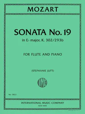 International Music Company - Sonata No. 19 in E Flat Major, K. 302/293b - Mozart - Flute/Piano - Book