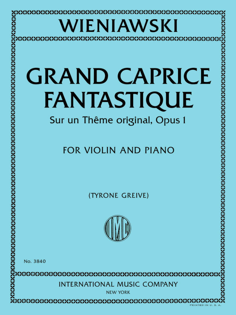 Grand Caprice Fantastique, Op. 1 - Wieniawski - Violin/Piano - Sheet