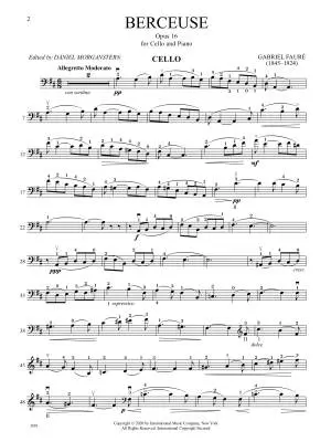 Berceuse, Op. 16 - Faure - Cello/Piano - Sheet