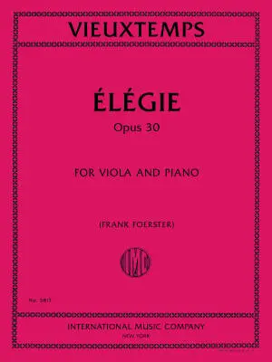 International Music Company - Elegie, Op. 30 - Vieuxtemps - Viola/Piano - Sheet
