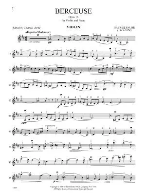 Berceuse, Op. 16 - Faure - Violin/Piano - Sheet