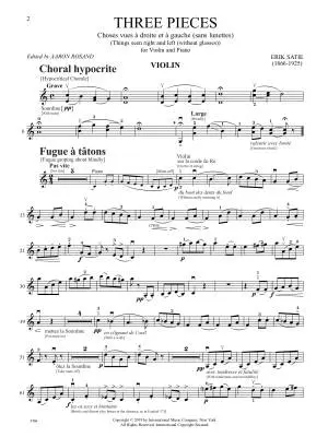 Three Pieces - Satie - Violin/Piano - Book