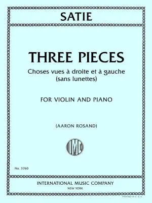 International Music Company - Three Pieces - Satie - Violin/Piano - Book