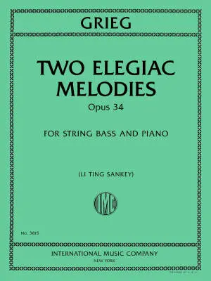 International Music Company - Two Elegiac Melodies, Op. 34 - Grieg - String Bass/Piano - Book