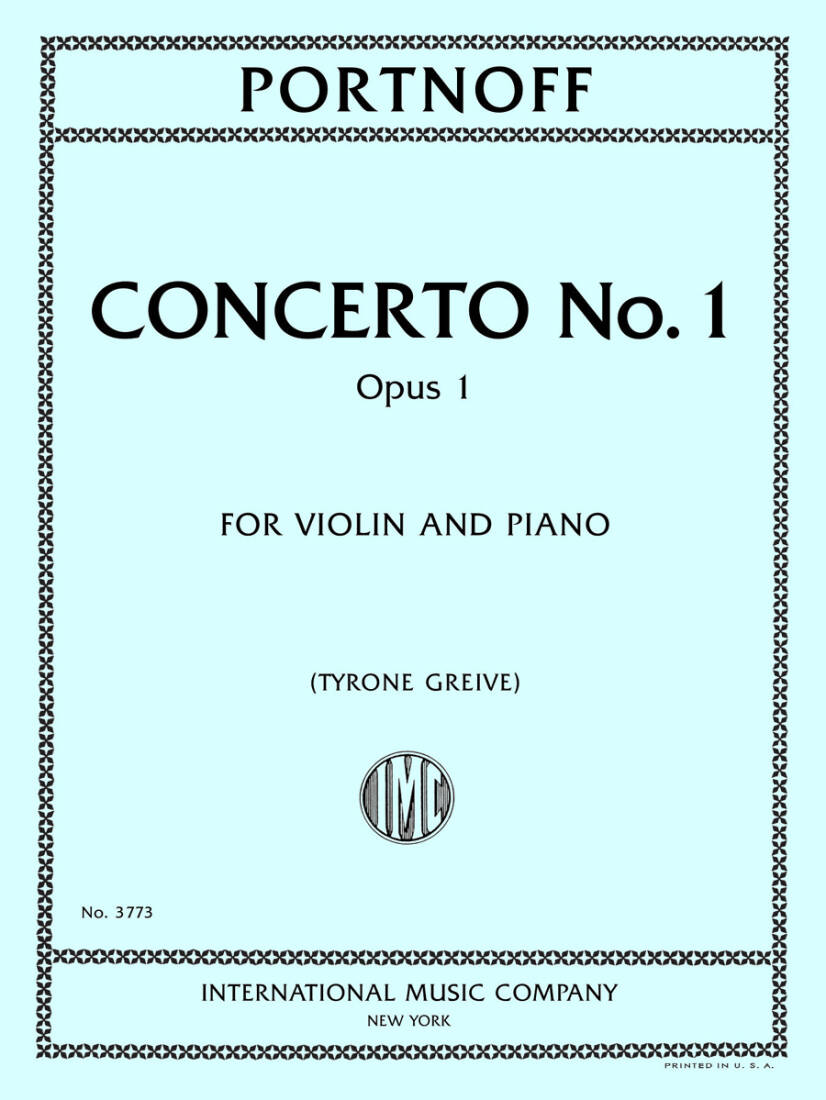 Concerto No. 1, Op. 1 - Portnoff - Violin/Piano - Book
