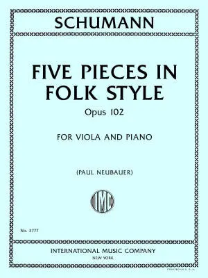 International Music Company - Five Pieces in Folk Style, Op. 102 - Schumann - Viola/Piano - Book