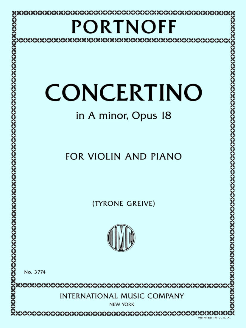 Concertino in A Minor, Op. 18 - Portnoff - Violin/Piano - Sheet