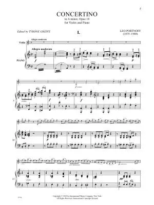 Concertino in A Minor, Op. 18 - Portnoff - Violin/Piano - Sheet