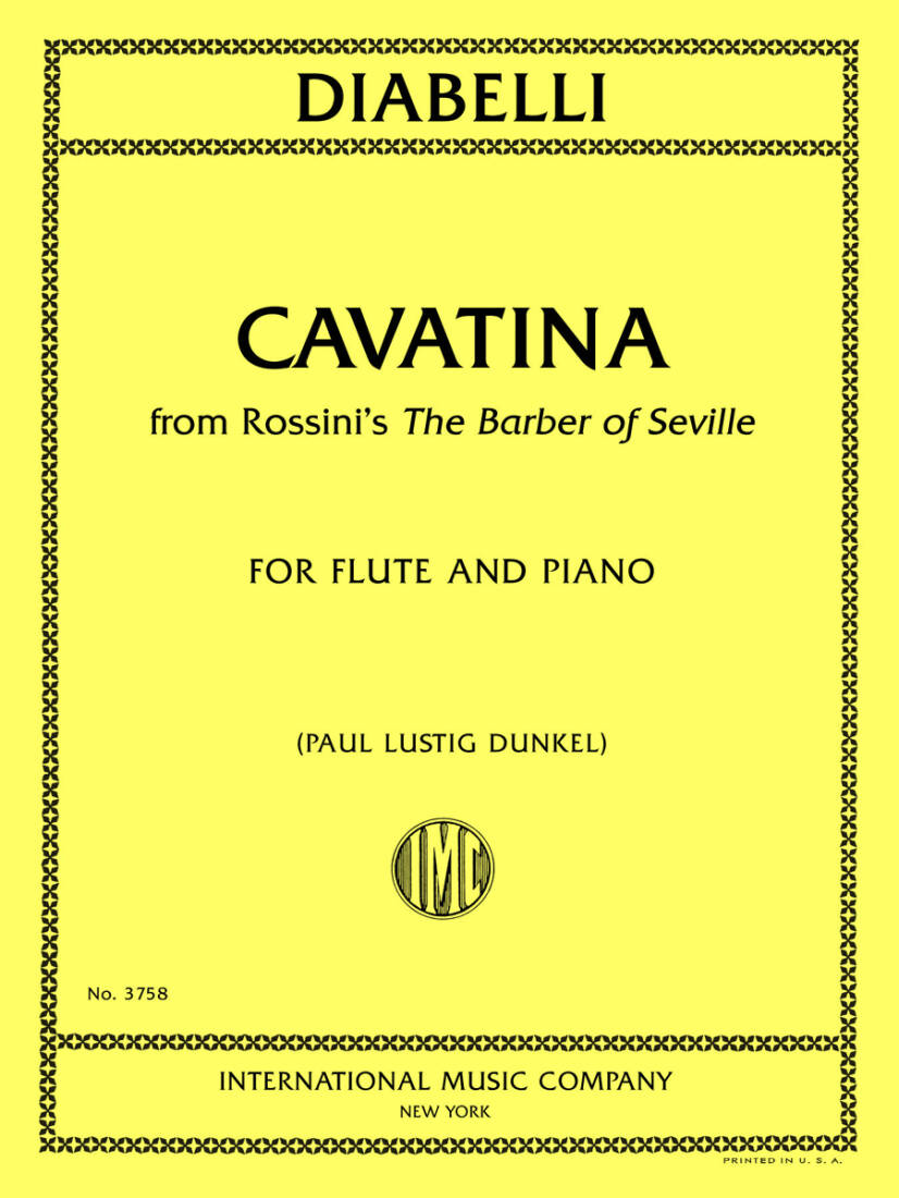 Cavatina from Rossini\'s the Barber of Seville - Diabelli - Flute/Piano - Sheet