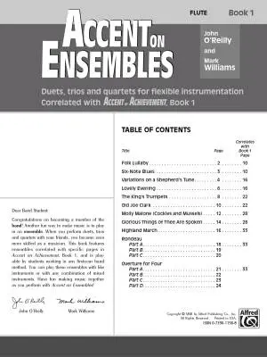 Accent on Ensembles, Book 1 - O\'Reilly/Williams - Flute - Book