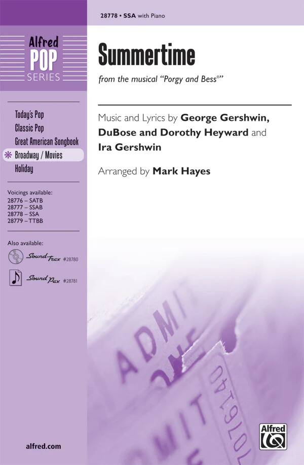 Summertime - Gershwin/Hayes - Choral Octavo - SSA Accompanied