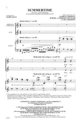 Summertime - Gershwin/Hayes - Choral Octavo - SSA Accompanied