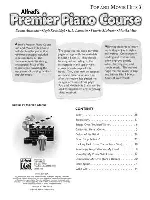Premier Piano Course: Pop and Movie Hits 3 - Book