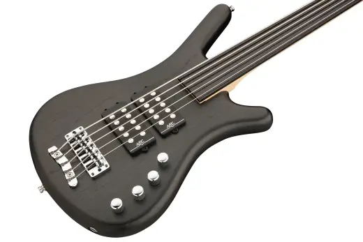 RockBass Corvette $$ 5-String Fretless Bass Guitar with Gig Bag - Nirvana Black Transparent Satin
