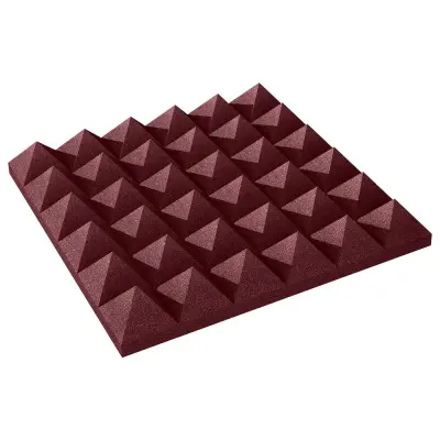 Auralex - Studiofoam Pyramid Acoustic Panels (6) 4 x 24 x 24 - Burgundy