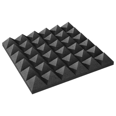 Auralex - Studiofoam Pyramid Acoustic Panels (6) 4 x 24 x 24 - Charcoal