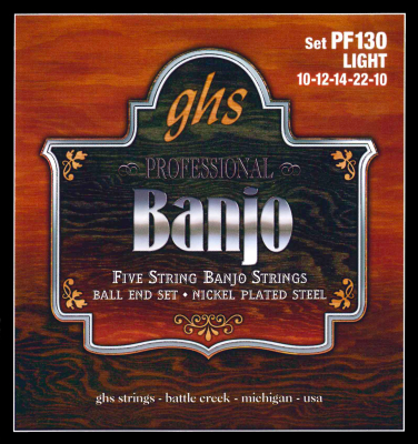 GHS Strings - Banjo 5 String Ball End Regular .010 - .022