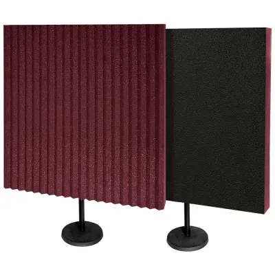 Auralex - DeskMAX Panels (2) 3 x 2 x 2, with Desk Stand - Burgundy