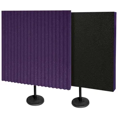 Auralex - DeskMAX Panels (2) 3 x 2 x 2, with Desk Stand - Purple