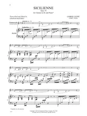 Sicilienne, Op. 78 - Faure - Clarinet/Piano - Book